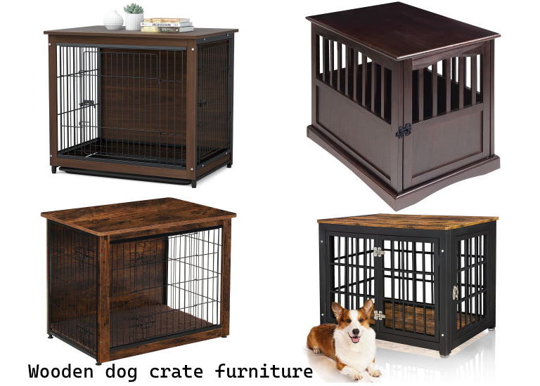 Wooden dog crate furniture for medium and large dogs