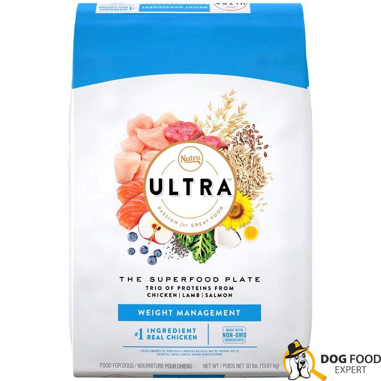 Nutro ultra dry food for adult dog breeds for weight control