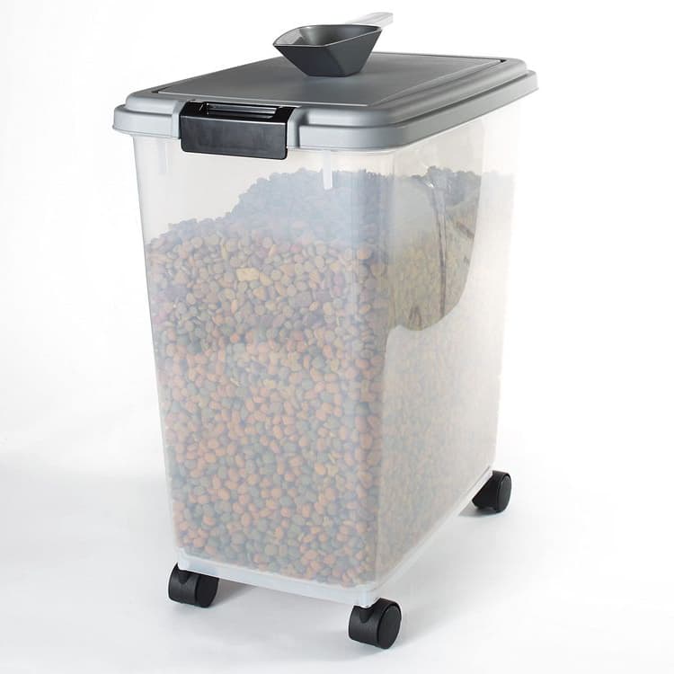 A rotating container for dog food 50 pounds