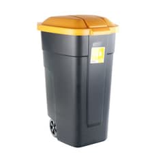Curver garbage container on wheels black/yellow