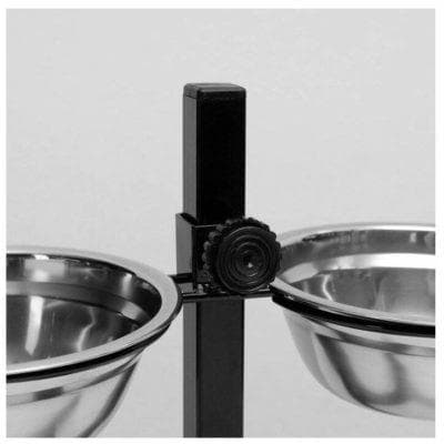 Cleaned pijon with two bowls for dogs 500 ml black